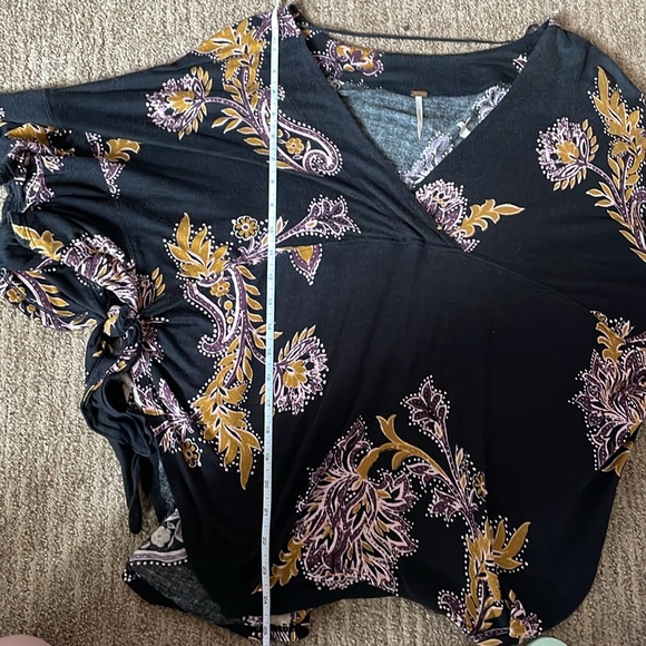 Free People Boho Paisley Printed Kimono Sleeve Top - S - Picture 11 of 12